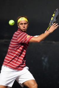 Clincher · Junior Roberto Quiroz provided the winning point against UCLA in the semifinals of last year’s ITA National Indoor Championships. - Ralf Cheung | Daily Trojan 
