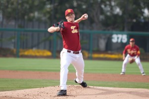 Work horse · Senior Bob Wheatley, who has spent the second-most time on the mound for the Trojans this season, enters tonight’s game against the Anteaters with an 0.47 ERA. Opponents are hitting .179 against him. - Ralf Cheung | Daily Trojan 
