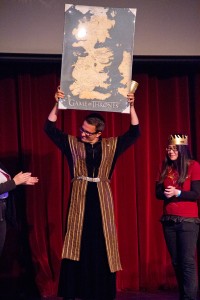 Austin Kolodney, a senior majoring in film production, won a map of Westeros in a costume contest for before the screening.  Kolodney dressed as 'Game of Thrones' character Petyr Baelish. – Austin Vogel | Daily Trojan