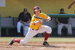 I like big bunts · Senior infielder Kevin Swick leads the Trojans with a .340 batting average this season, up from his .305 average last year. Swick recorded two hits against the Dirtbags when the teams faced off in February. - Nick Entin | Daily Trojan 