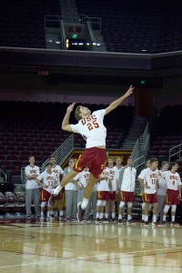 Young gun · Freshman outside Lucas Yoder, who leads the Trojans in kills per set (4.04), racked up a team-high 19 kills against Pepperdine.  - Tucker McWhirter | Daily Trojan 