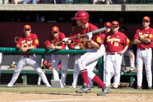Catch a break · Junior catcher Garrett Stubbs is the only Trojan to have started every game for USC this season. Through 37 contests, the Del Mar, Calif. native is batting .291 and has stolen four bases. - Joseph Chen | Daily Trojan 