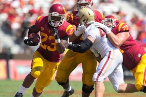 Carrying the load · Redshirt junior running back Tre Madden has been a workhorse in USC’s last few spring practices due to an injury to his classmate Buck Allen. Madden ran for 703 yards in only six starts last season. - Ralf Cheung | Daily Trojan 