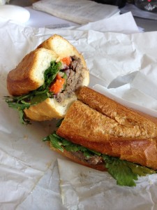 Hero of the story · Banh mi Vietnamese sandwiches, the main menu item at Hero Shop, are typically filled with beef, chicken or pork, cilantro, daikon, peppers and pickled carrots.  - Euno Lee | Daily Trojan 