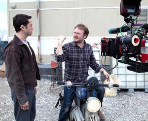 The Chosen One · Rian Johnson (right), seen here on the set of Looper with frequent collaborator Joseph Gordon-Levitt, has been tapped to write and direct Star Wars: Episode VIII for Disney and Lucasfilm. - Photo courtesy of TriStar Pictures 