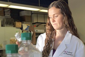 Trojan science · Ph.D Candidate Megan Yardley has been a member of the research team for five years and says human trials are “promising.” - Phillip Channing | USC News 