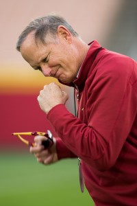 Outburst · USC Athletic Director Pat Haden was fined $25,000 by the Pac-12 for confronting officials on the sideline at Saturday’s game. - Ralf Cheung | Daily Trojan 