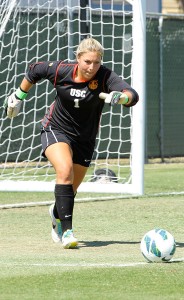 No score zone · Senior goalkeeper and co-captain Caroline Stanley only allowed two goals in two games this weekend at the Notre Dame Adidas Invitational. She has only allowed three goals in four games this season. - Ralf Cheung | Daily Trojan 