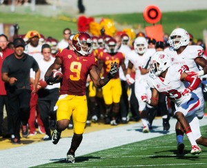 Band of brothers · Freshman wide receiver JuJu Smith said the heart-wrenching Hail Mary loss to ASU on Saturday is bringing the team closer together. Smith is averaging 41.3 receiving yards per game. - Mariya Dondonyan | Daily Trojan 