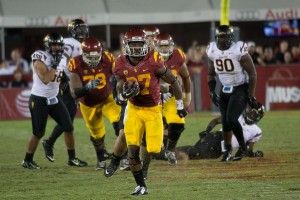 Buck off · Redshirt junior tailback Javorius “Buck” Allen nearly sealed a win on Saturday night with a 53-yard rushing touchdown in the fourth quarter. Allen finished the game with 229 all-purpose yards and two touchdowns. - Joseph Chen | Daily Trojan 