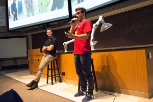 Do something · Ben Nemtin and Dave Lingwood of the MTV show The Buried Life talk to students on campus on Monday. Students at the event shared what they hoped to achieve from their bucket lists. — Mariya Dondonyan | Daily Trojan