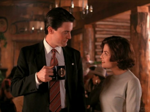 Strange Brew · Coffee-loving Special Agent Cooper (Kyle MacLachlan, left) is called in to investigate the murder of homecoming queen Laura Palmer (Sheryl Lee) in David Lynch and Mark Frost’s 1990 television series Twin Peaks. Showtime will begin airing nine new episodes in 2016. — Photo courtesy of CBS Television