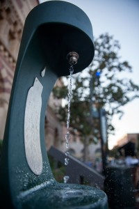 Drip drip · Cardinal and Gold Goes Green, one of the two featured projects for Ignite USC, aims to increase the number of water refueling stations around campus to reduce the usage of plastic water bottles. - Ralf Cheung | Daily Trojan 