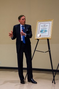 Army strong · Former CIA director and retired four-star general David Petraeus speaks at the Health Sciences Campus Tuesday.  - Mariya Dondonyan | Daily Trojan 