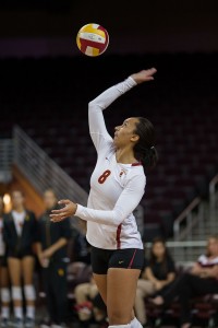 Block solid · Junior middle blocker Alicia Ogoms leads USC with 90 blocks this season, just a year removed from a early-season injury. - Brian Ji | Daily Trojan 