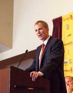 No Enzone · Men’s basketball head coach Andy Enfield wants to bring excitement to USC, but attendance at the Galen Center is still flagging. - Ralf Cheung | Daily Trojan 