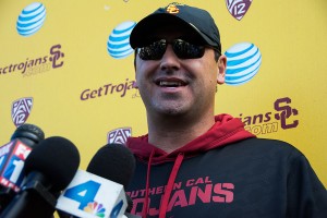 Fearless leader · Head coach Steve Sarkisian allowed senior defensive back Josh Shaw to practice, but did not reveal if Shaw will play in Saturday’s game against UCLA. Sarkisian went 6-1 against the Bruins as an assistant. - Mariya Dondonyan | Daily Trojan 