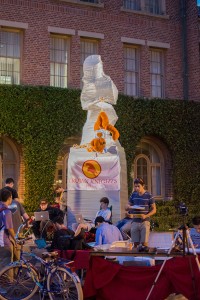 Constant vigilance · Members of the Trojan Knights maintain a 24-hour vigil around Tommy Trojan during the week leading up to the USC-UCLA football game, an annual tradition that began in the 1930s.  - Mariya Dondonyan | Daily Trojan 