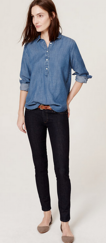 Loft Modern Skinny Jeans in Dark Rinse Wash