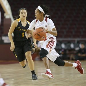 Anvay Ullal | Daily Trojan Fresh start · Senior guard Courtney Jaco enters the season with the fifth most 3-pointers in school history and scored 17 points with five 3s in Friday’s exhibition game. The team begins their 2016 campaign on Friday.