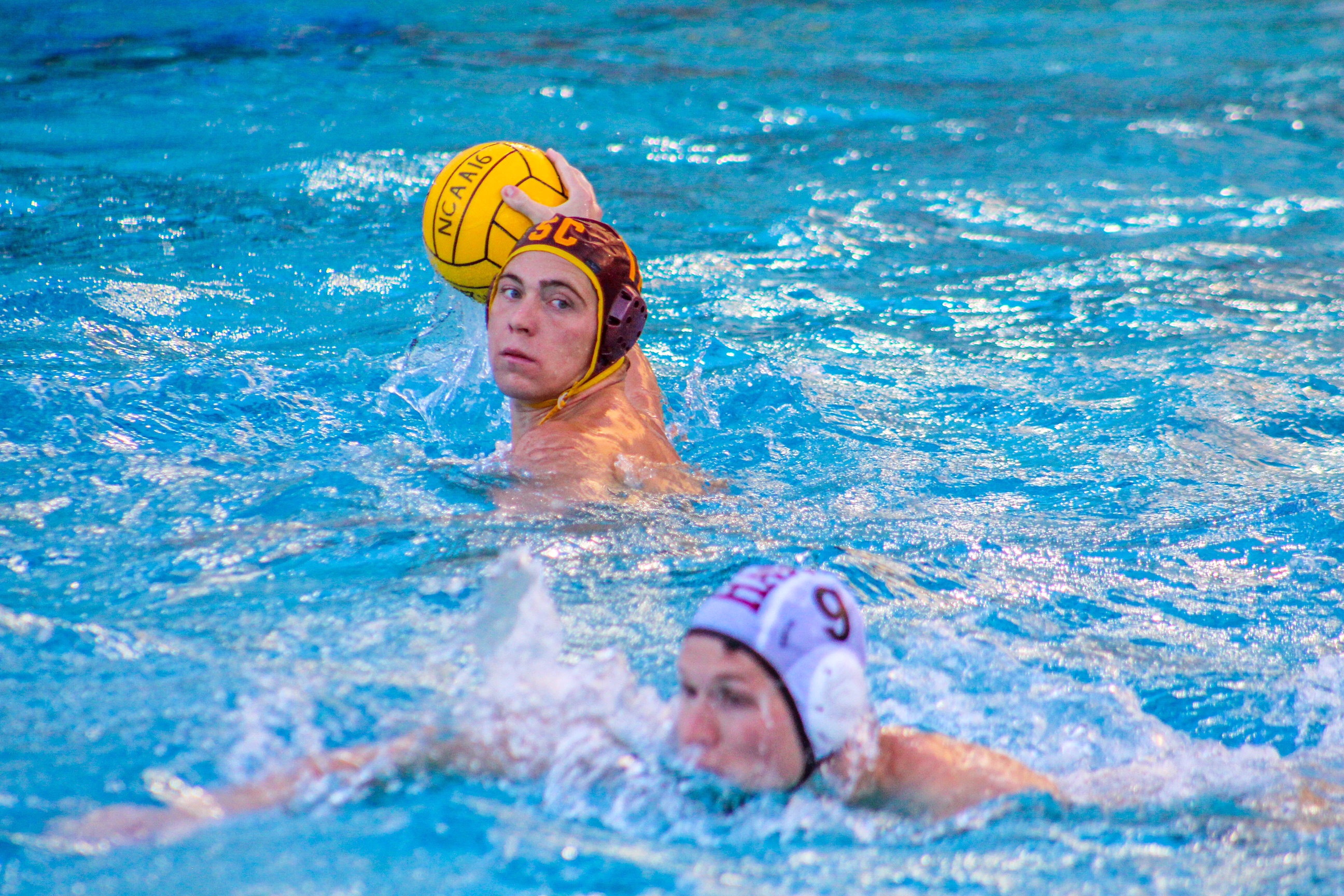Men's water polo cruises past Harvard to reach title match - Daily Tro...