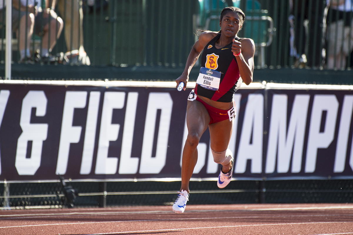 USC track and field Kendall Ellis sets school record at season's first
