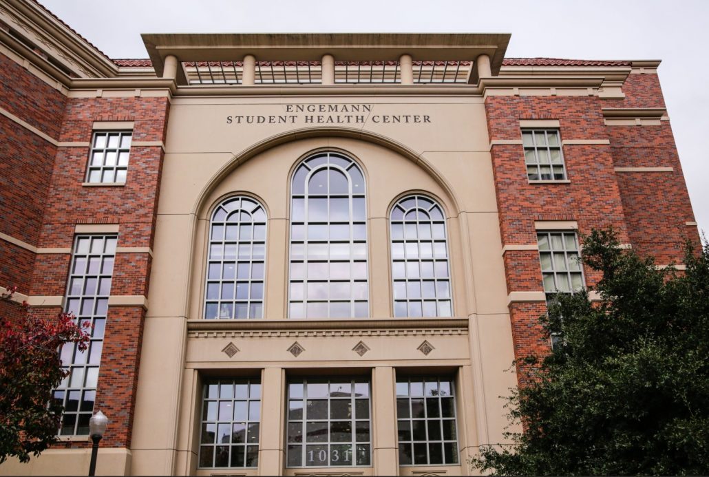 The Engemann Student Health Center during the day. 