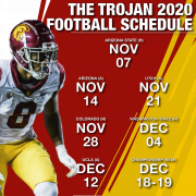 Schedule graphic for USC football in fall 2020.