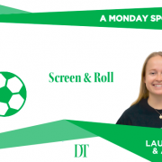 Columnist graphic for fall 2020 column "Screen and Roll" by Aidan Berg and Lauren Mattice