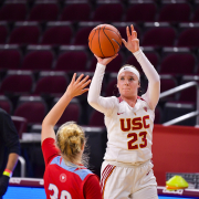 Madison Campbell attempts a shot in a game against LMU.