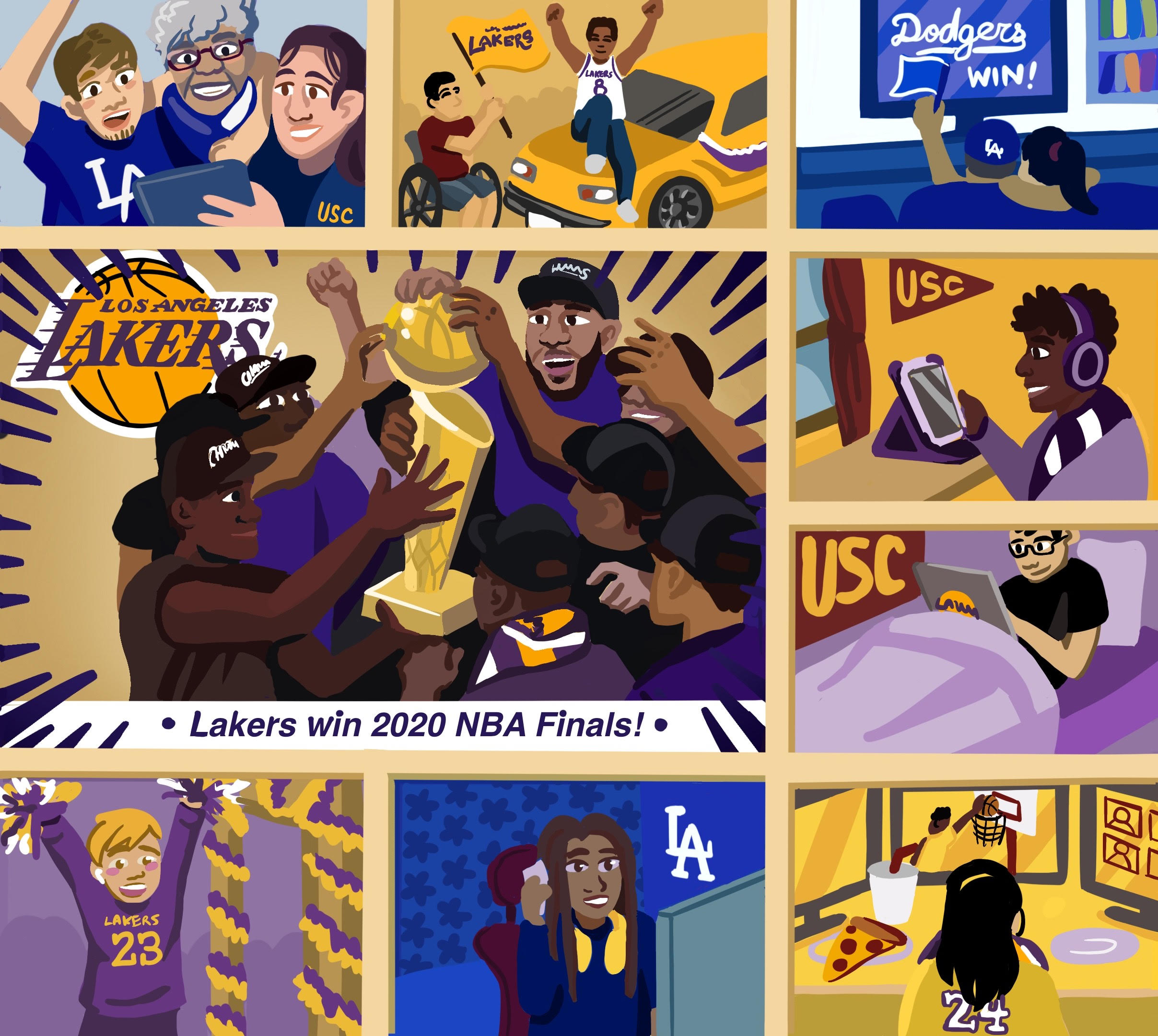 Official los Angeles Lakers Kobe Bryant Lebron James And Dodgers