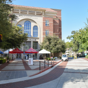 A photo of the red brick engemann student health health center