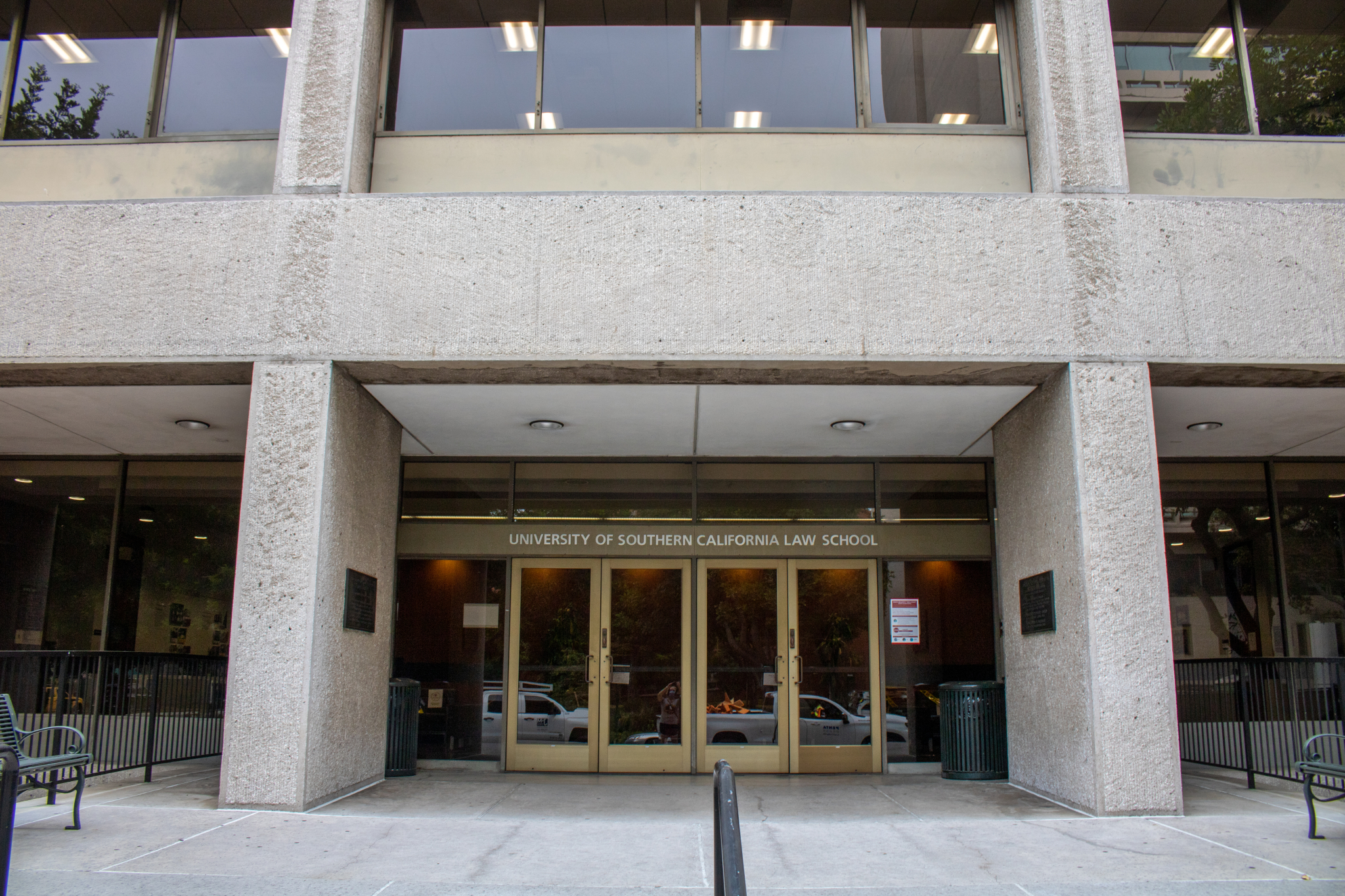 Exterior of the Gould School of Law. 