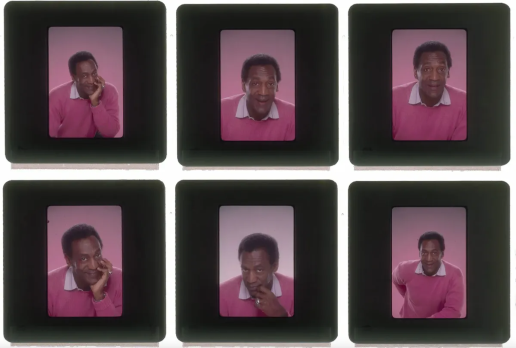 Six headshot pictures of Bill Cosby.
