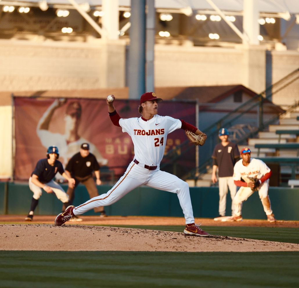 Baseball player pitching