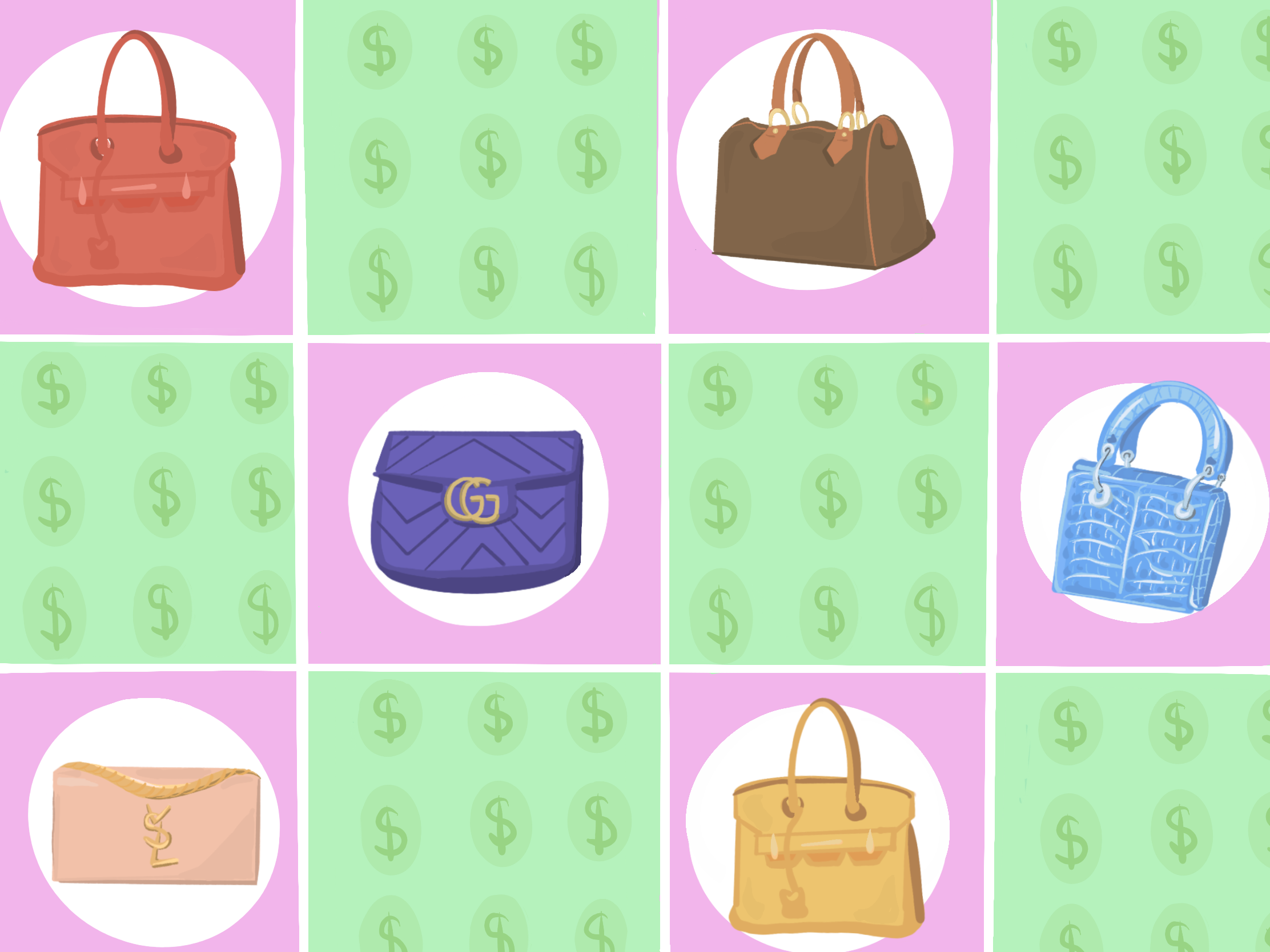 Gucci Handbags PNG Images, Cartoon Handbag, Luxury, Fashion