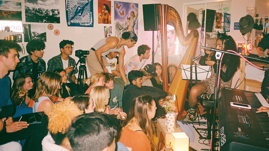 Photo of TinyDorm concert. 