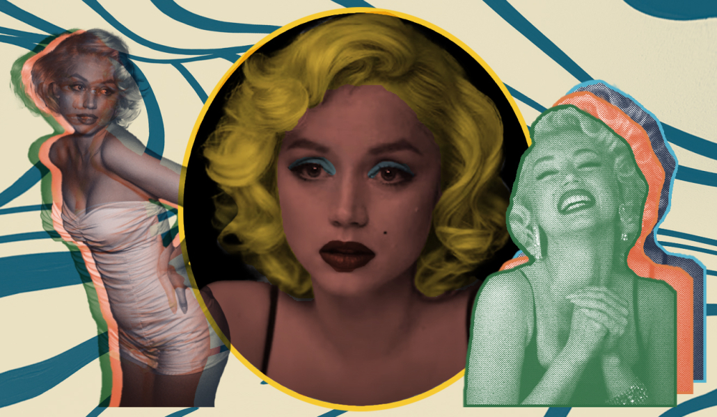 Collage of Ana de Armas as Marilyn Monroe.