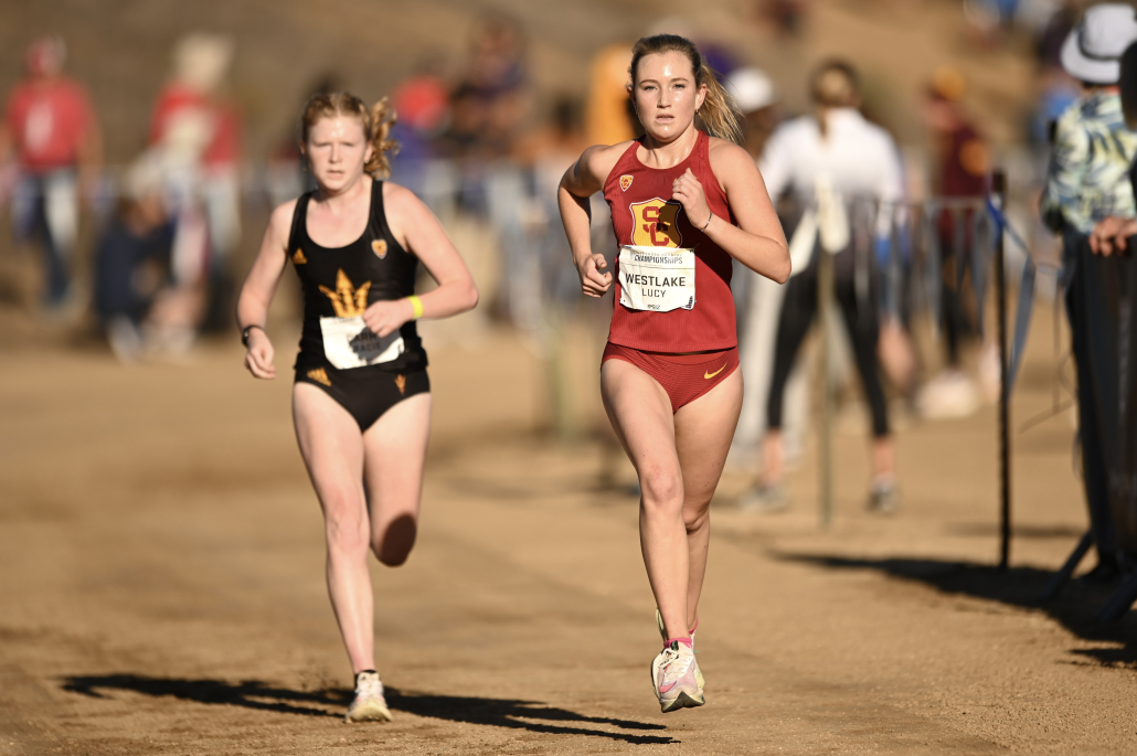 Lucy Westlakes runs in the Pac-12 Championship.