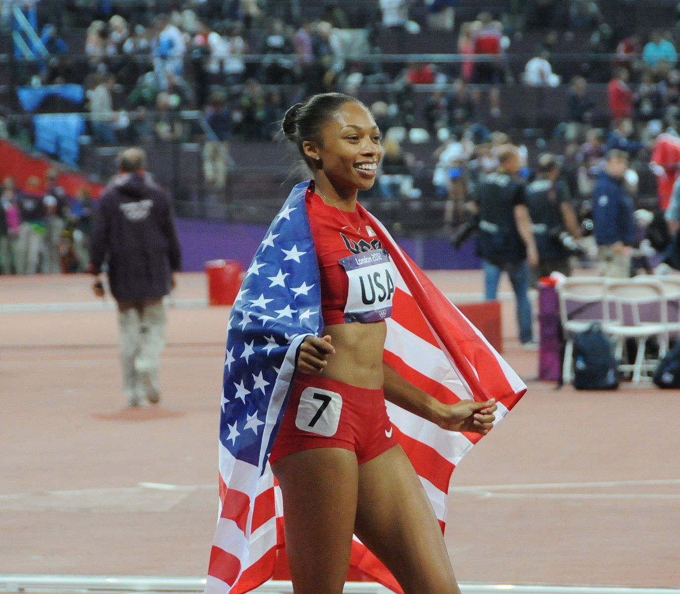 1374px-Allyson_Felix_-_4x400_relay_-_2012_Summer_Olympics - Daily Trojan