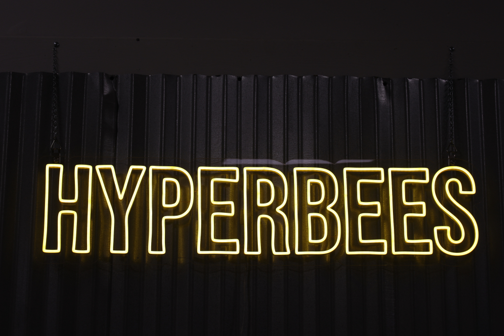 Hyperbees neon sign