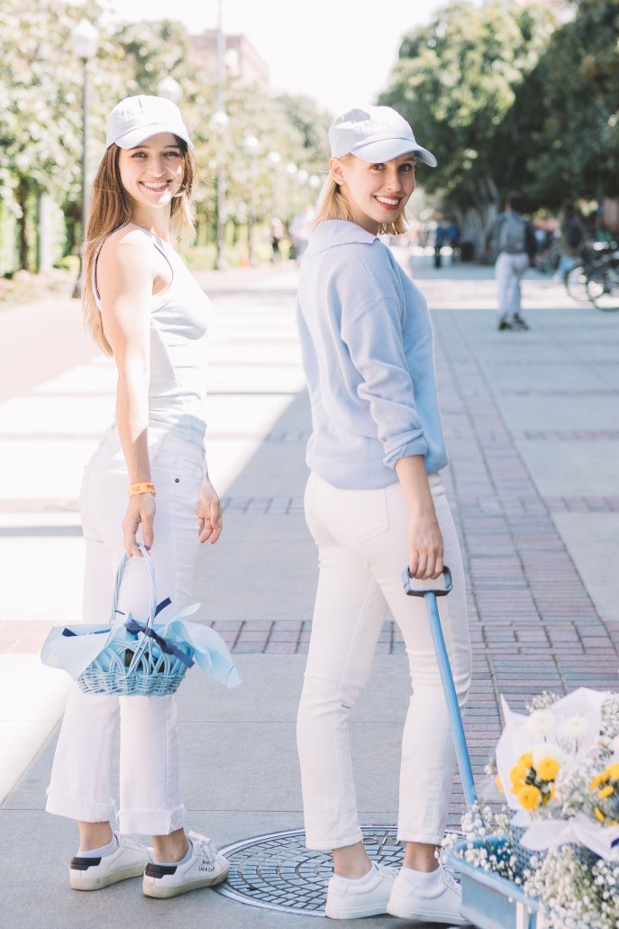 Cofounders Ingrid Eskeland-Adetuyi and Francesca Diliberto pose for a picture on Trousdale Parkway.