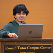 Senator Ali Bhatti during a Nov. 19 presentation to the senate.