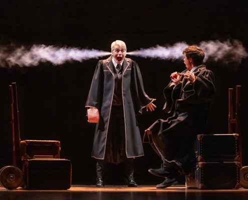 Aidan Close and Emmet Smith performing at the Hollywood Pantages Theatre in "Harry Potter and the Cursed Child"