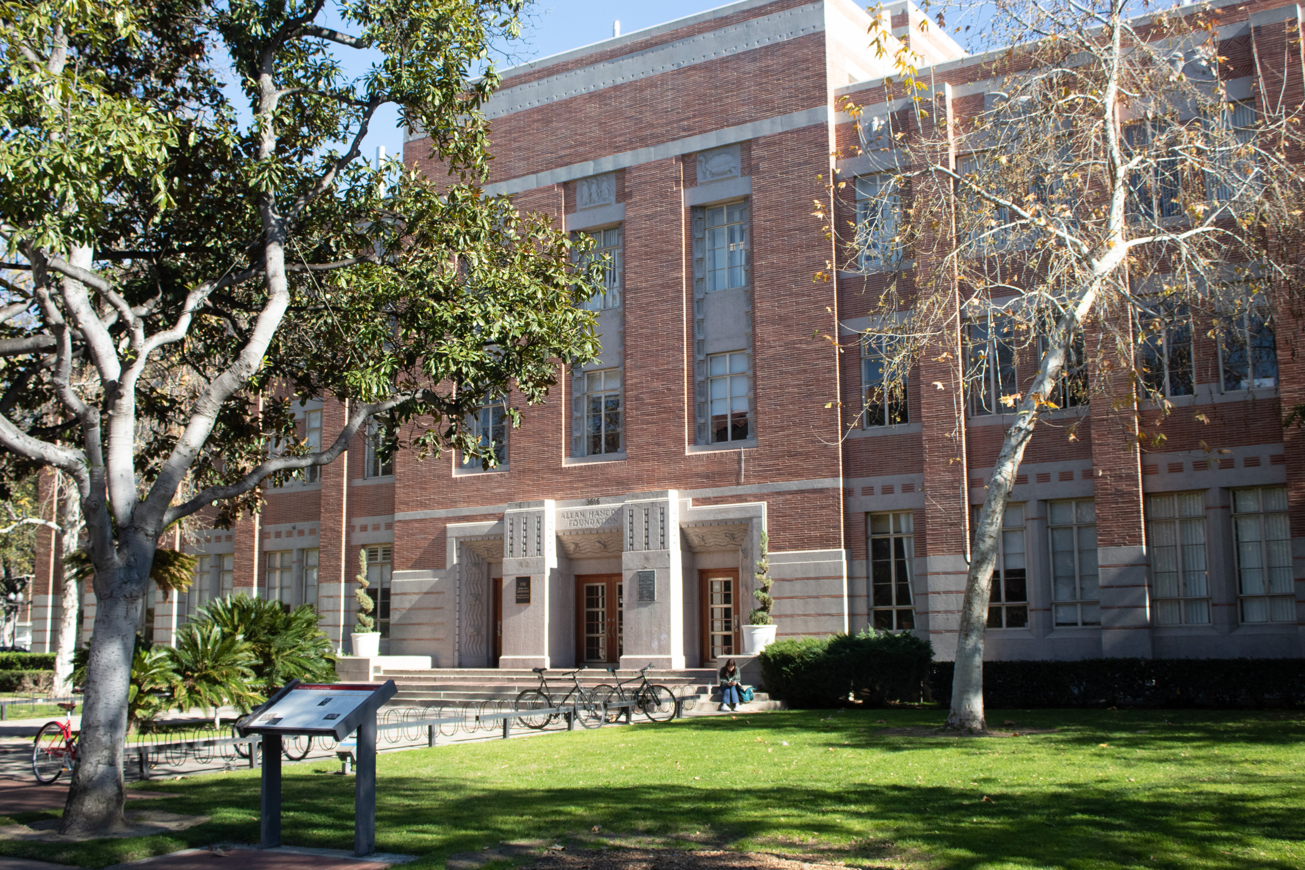 The exterior of the Hancock Foundation Building.