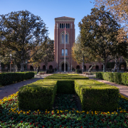 The outside of Bovard Auditorium.