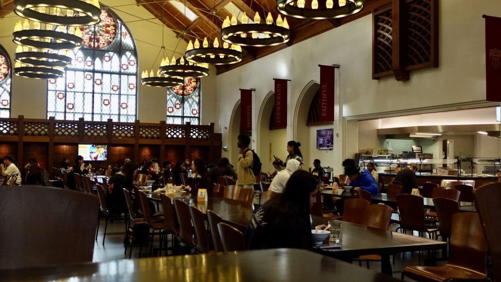 The interior of the Village Dining Hall.