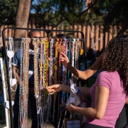 Vendors selling waist beads at the event.