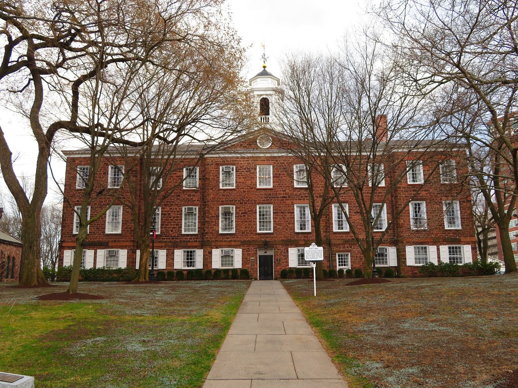 The outside of a Rutgers University building.
