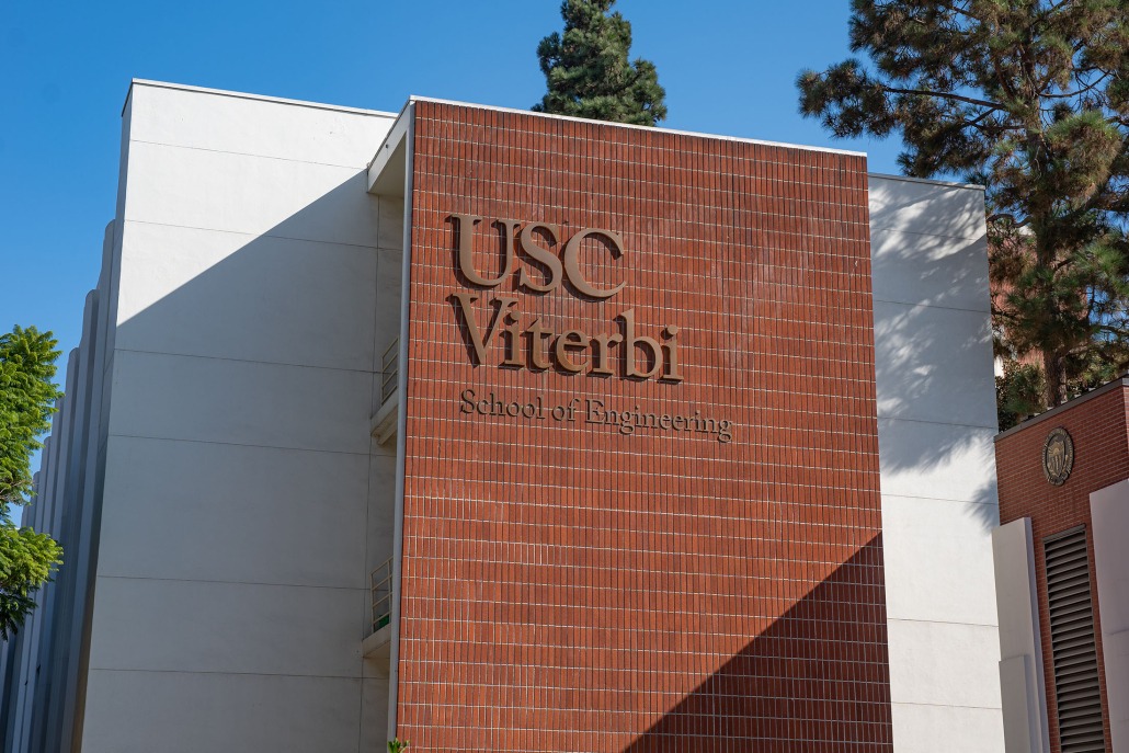 Outside of the USC Viterbi School of Engineering building.